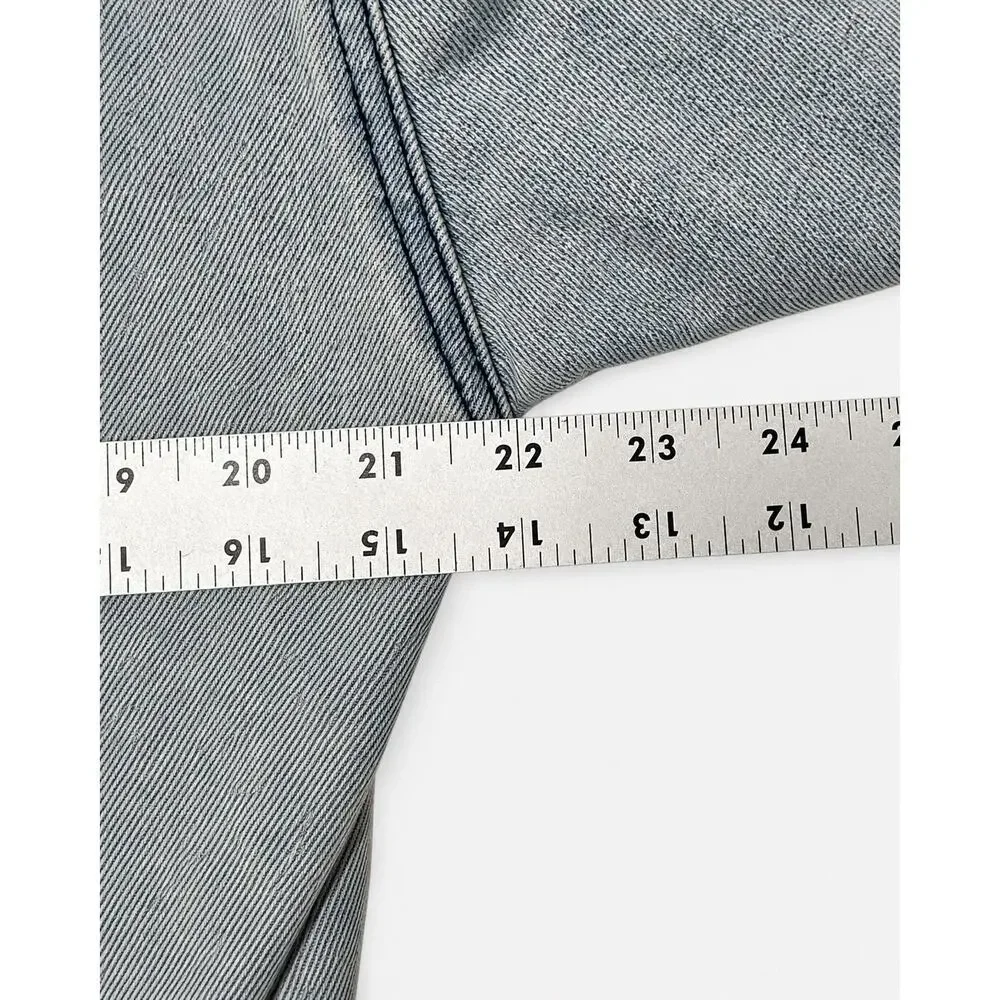 Denim Jacket Women‎ Large Cropped Bow Embroidered Applique Coquette Light Wash
